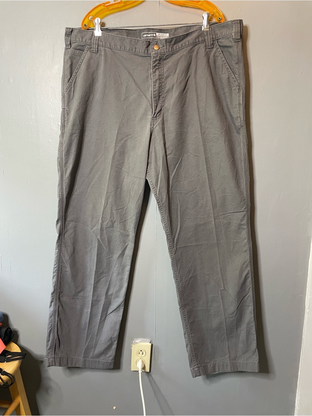 Carhartt Rugged Flex Relaxed Fit Canvas Work Pant BN2291-M gray utility 42x32